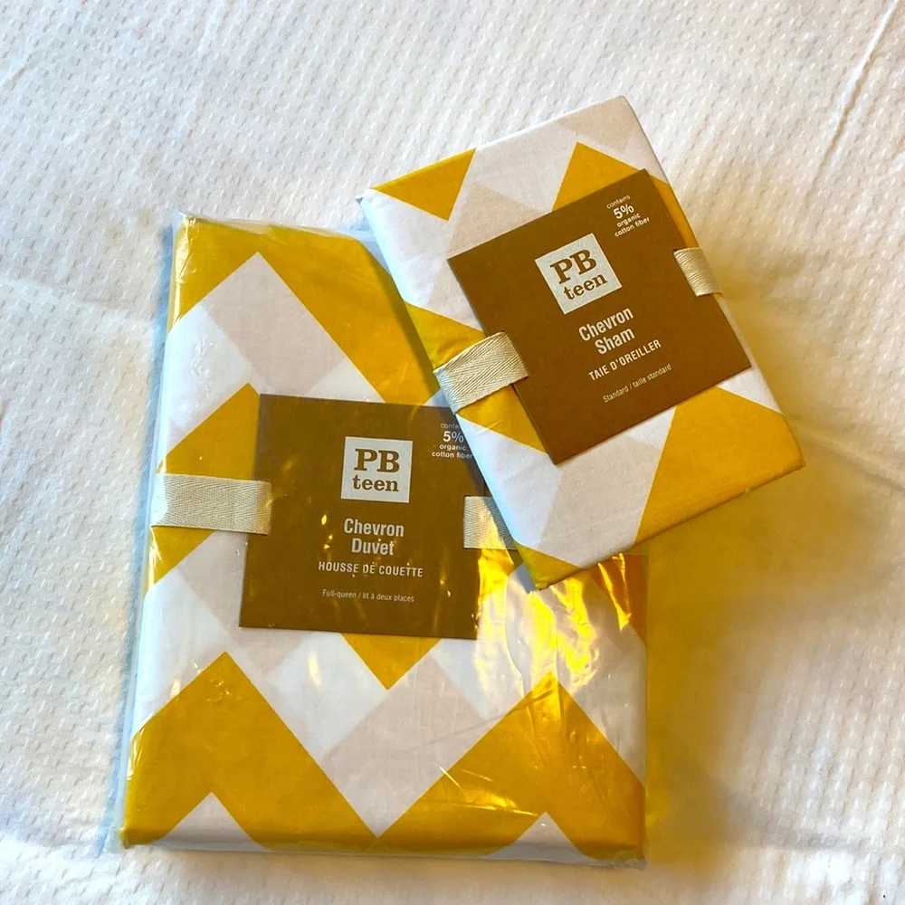 Pottery Barn Teen Full/Queen Duvet + Sham NWT - Picture 4 of 4